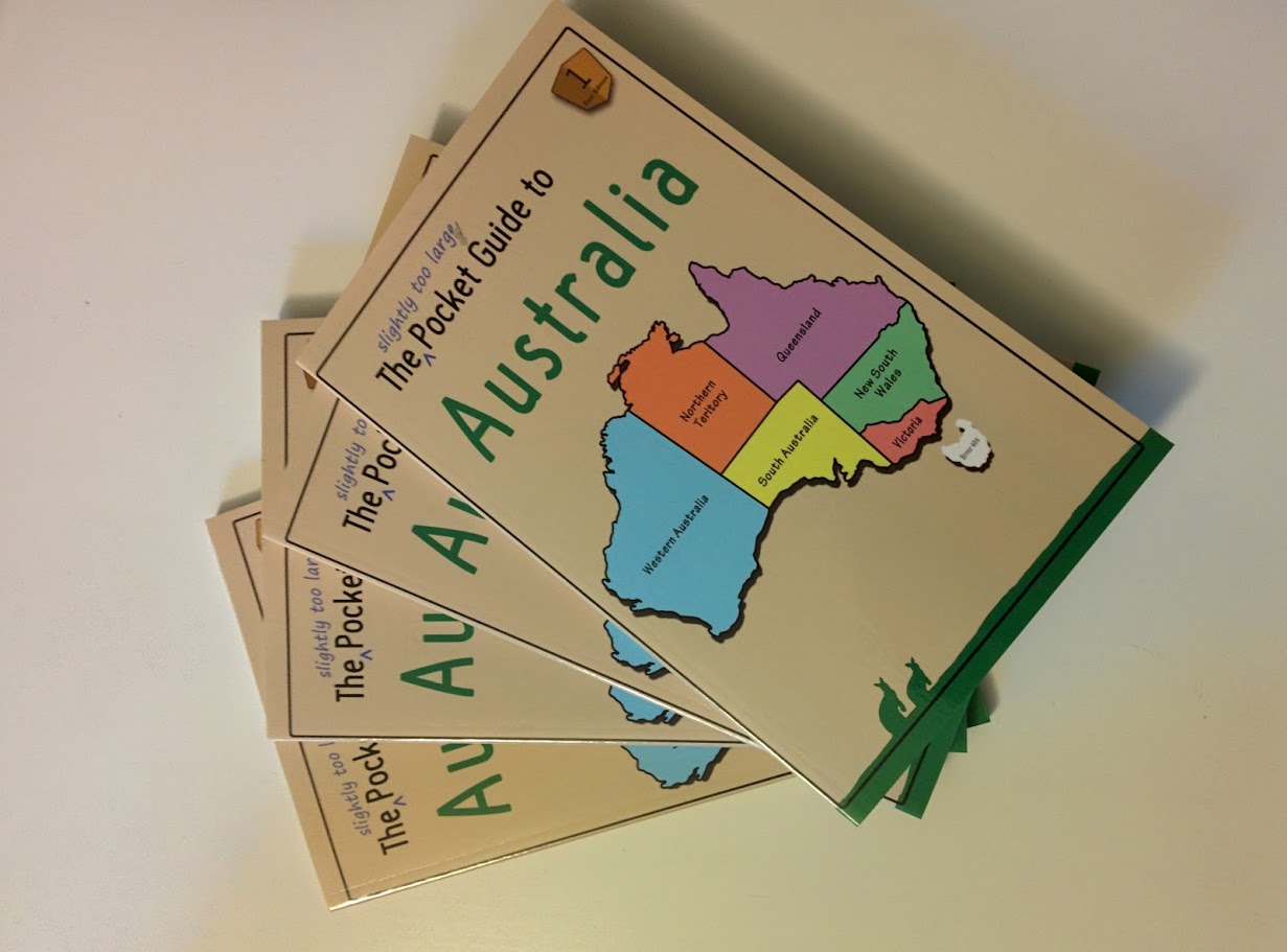 Photo of the slightly large pocket guide book to Australia